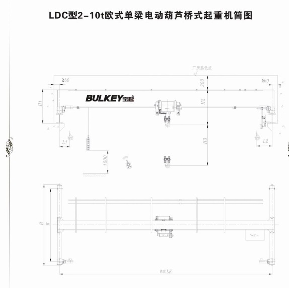 歐式電動(dòng)單梁起重機(jī)cs1